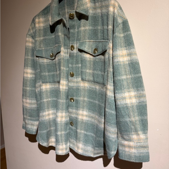 BP Green & Cream Plaid Brushed Shacket - Picture 8 of 11